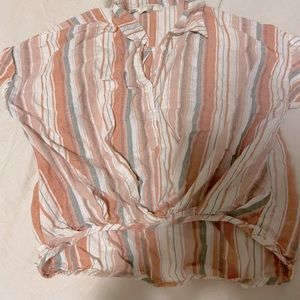 Girls Chelsea and Violet Cotton Button front with slight crop shirt